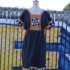 Reggae Summer Vibes Shirt Dress Ties on sides adjustable Music Festival Jamaica